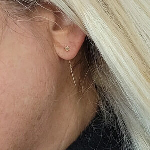 Dainty Cube Short Length Threaders, choice of color